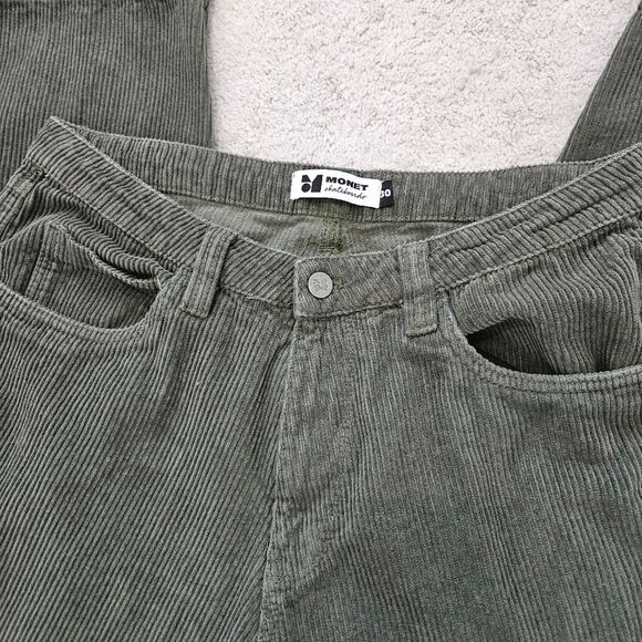 Monet Skateboards | Clipper Olive Dark Green Corduroy Skate Pants, Mens 30 - Picture 10 of 10